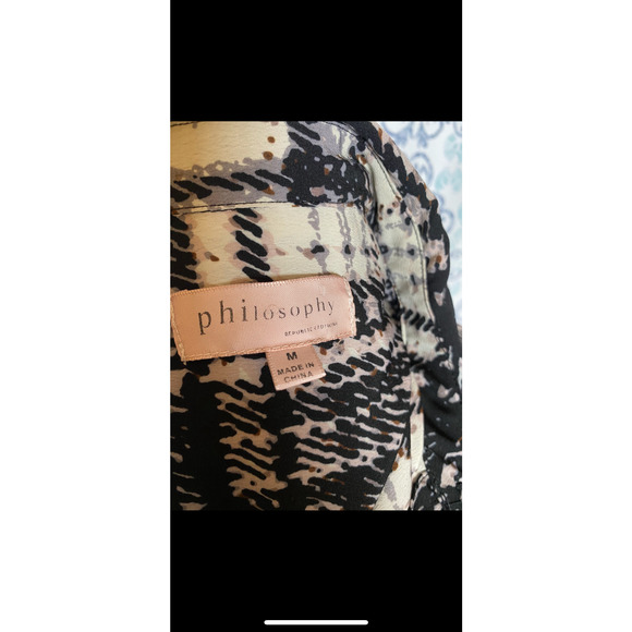 Philosophy Womens Long Sleeve Button‎ Down Top Size Medium - Picture 7 of 7